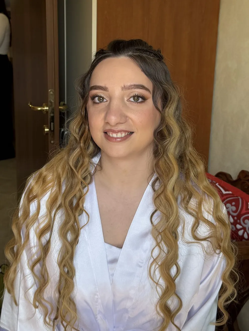 Boccoli biondi lunghi da sposa