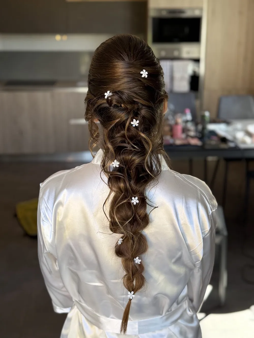 Treccia sposa decorata con stelline