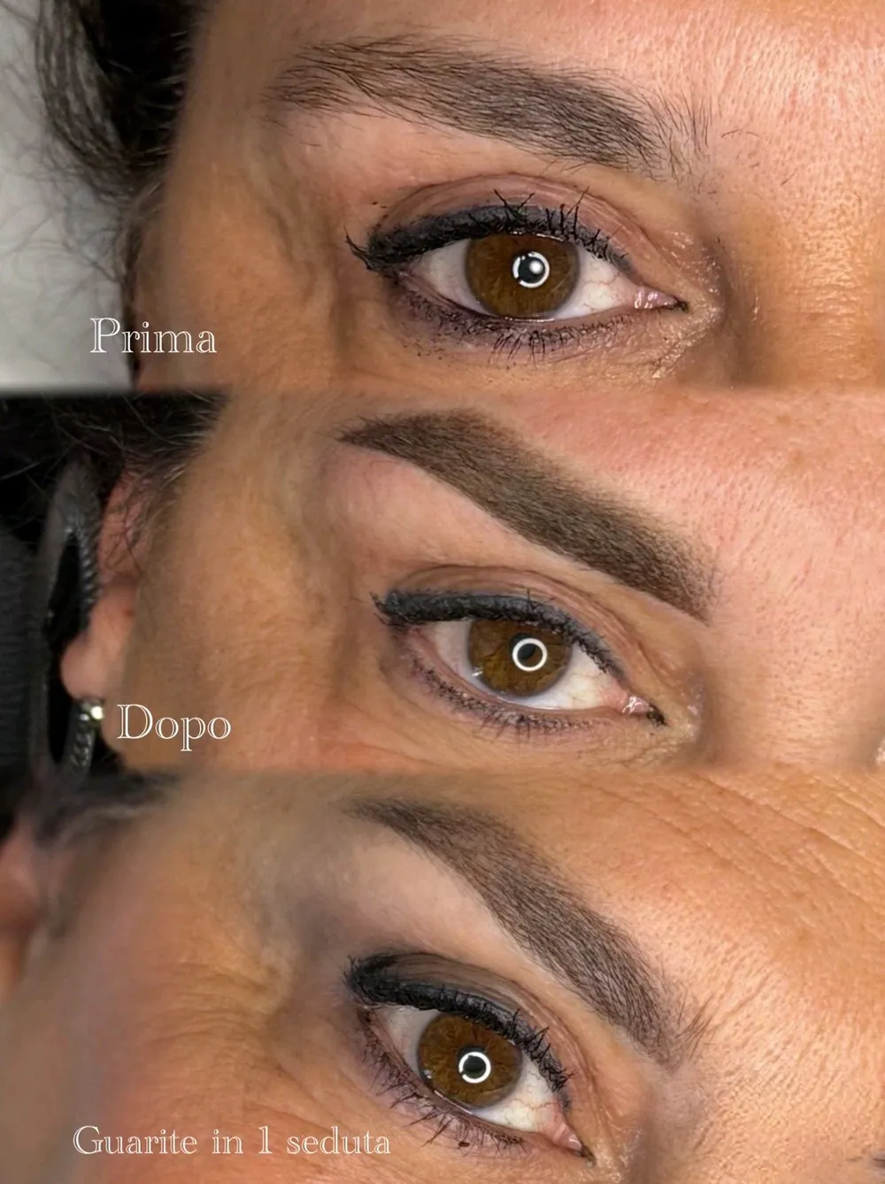 Sopracciglia sfumate, effetto powder brows realizzate da Sara Bonetti
